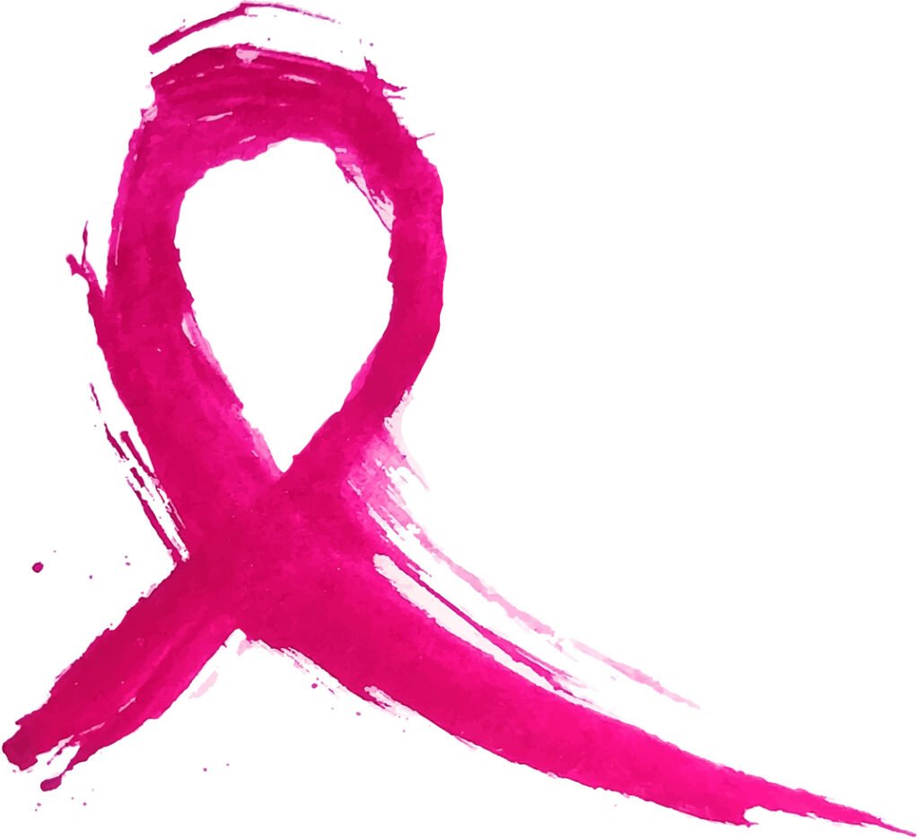 pink ribbon brush stroke